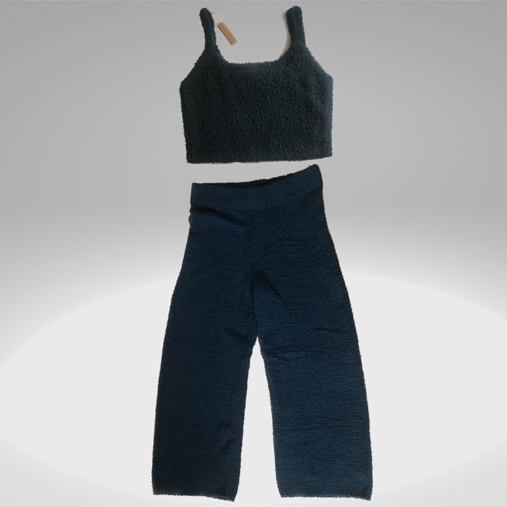 NTW Skims Cozy Knit Lounge Set in Onyx black